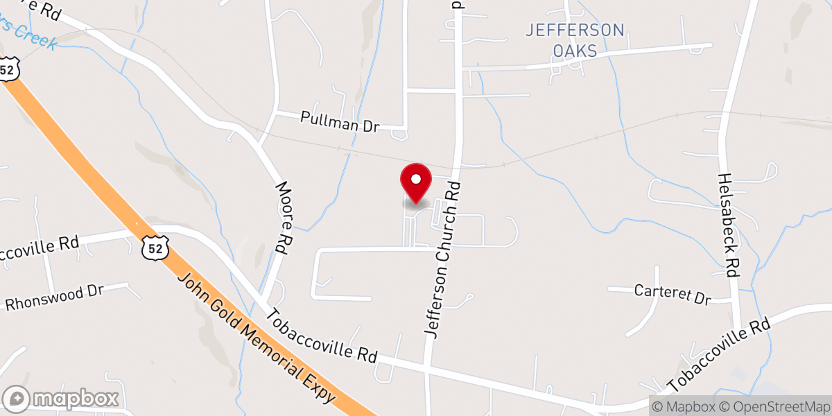 Map showing location of Jefferson Christian Church