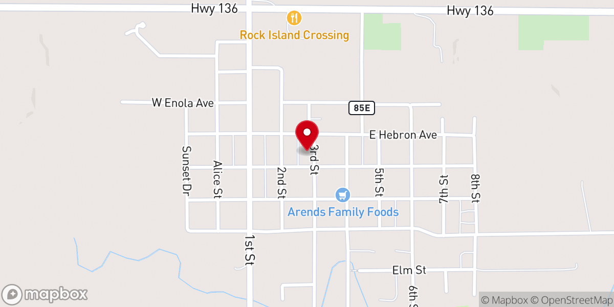 Map showing location of Peace Lutheran Church