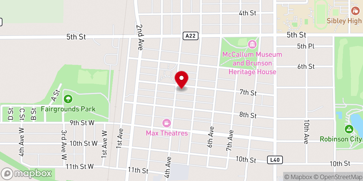 Map showing location of United Church of Christ