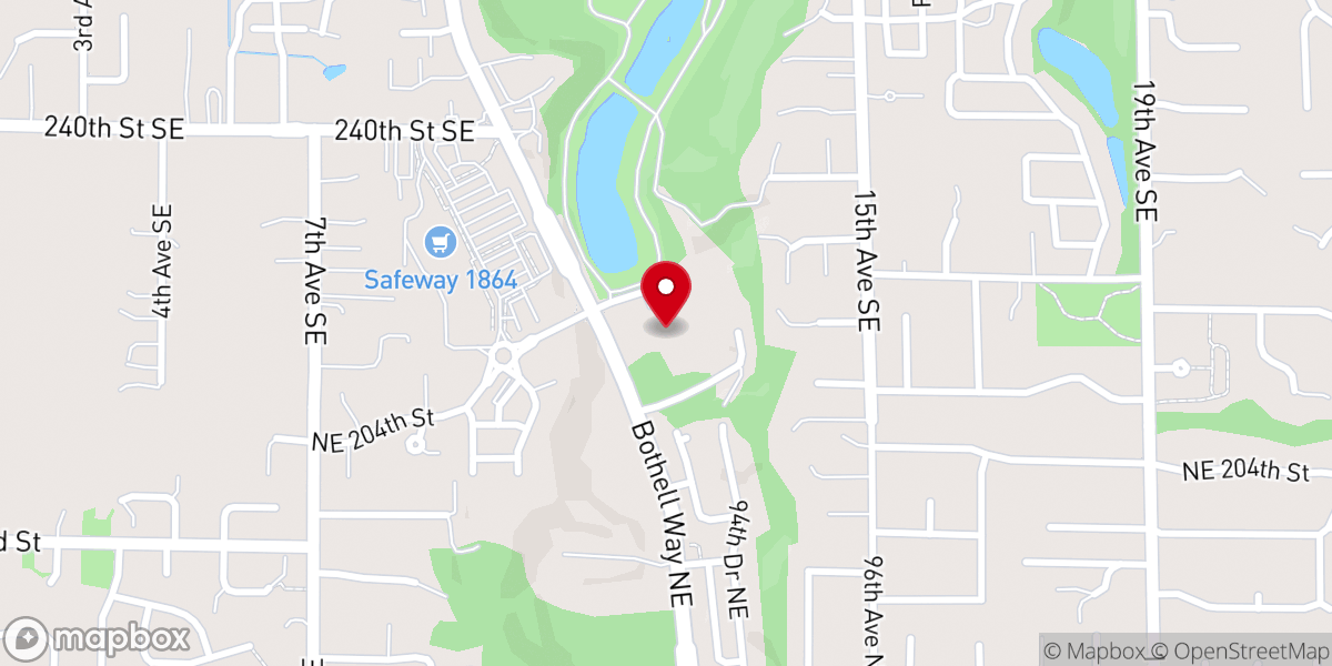 Map showing location of Knights of Columbus Bothell Council 6686