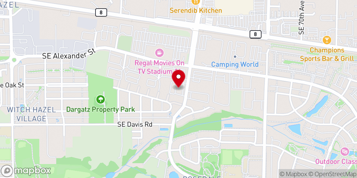 Map showing location of Hillsboro Christian Faith Center