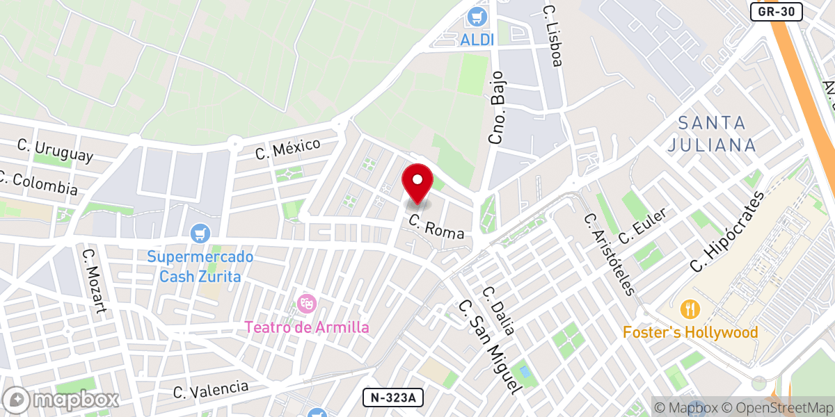 Map showing location of Iglesia Evangélica Luz a las Naciones