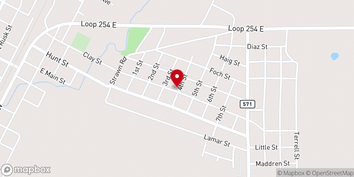Map showing location of Eastside Baptist Church