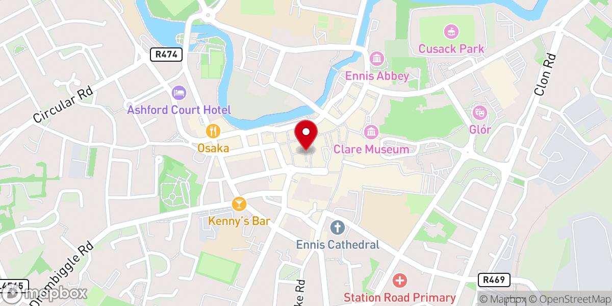 Map showing location of Eva's