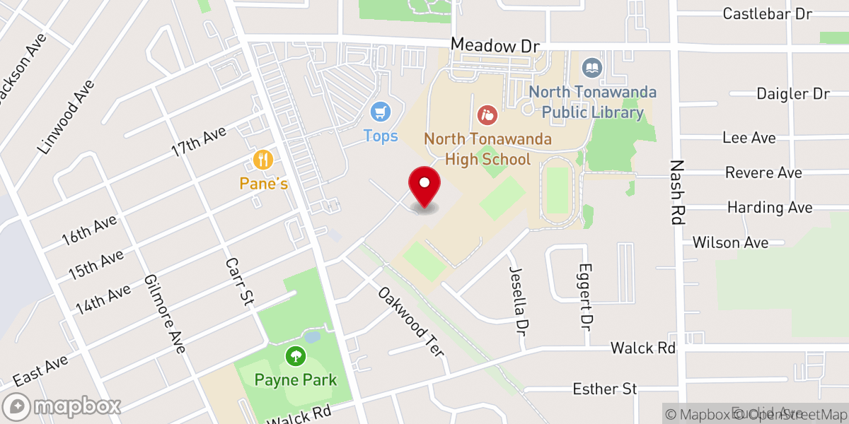 Map showing location of N Tonawanda Inter-Church Food