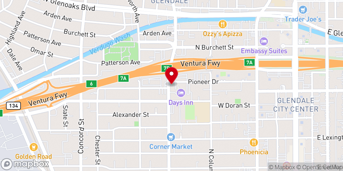 Map showing location of Brazilian Church LA