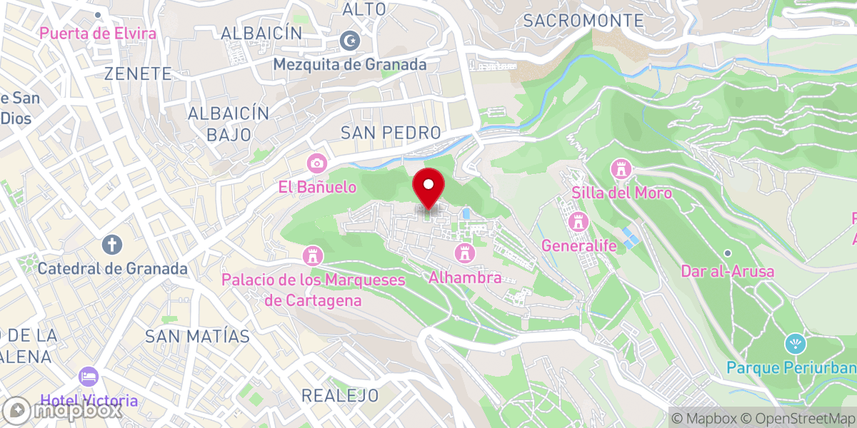 Map showing location of Patio de Comares