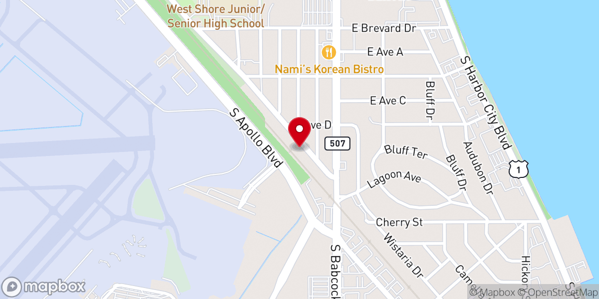 Map showing location of Iglesia de Dios Pentecostal, MI Melbourne, FL