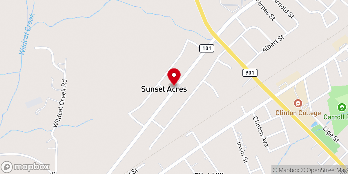 Map showing location of Mt Olive United Methodist Church