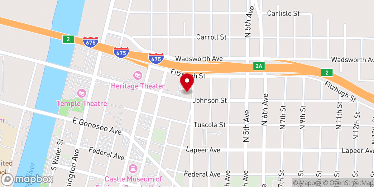Map showing location of Zion Missionary Baptist Church