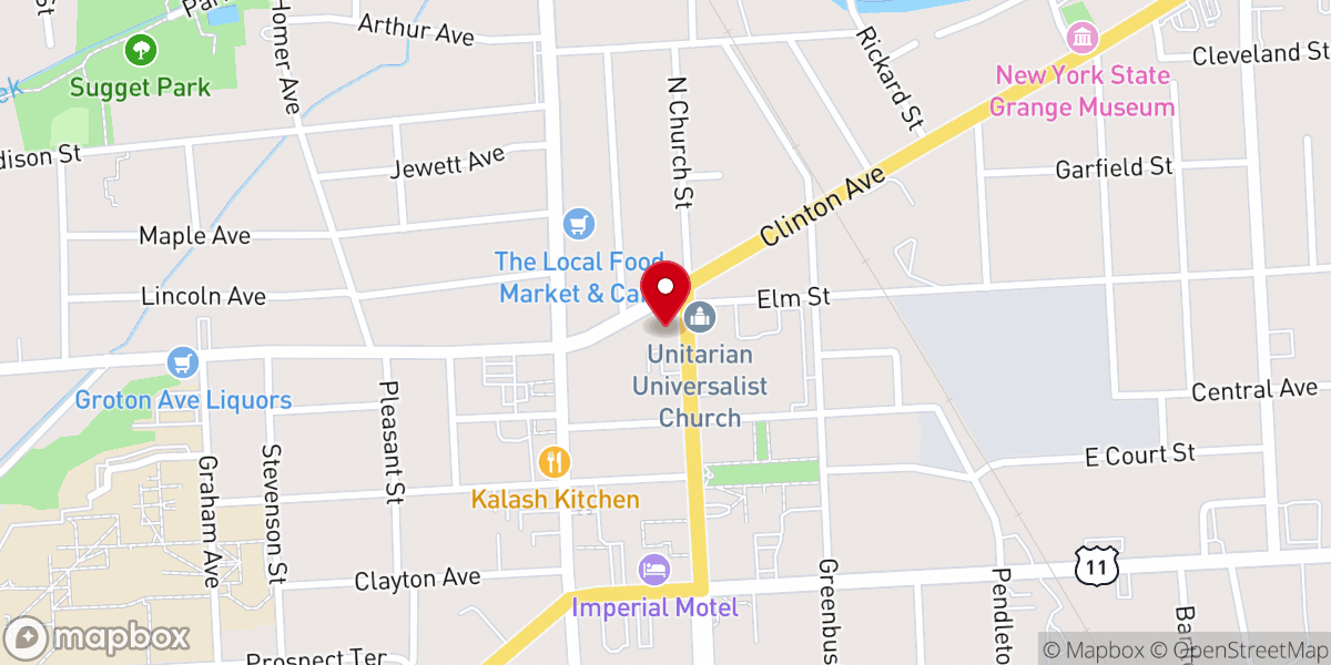 Map showing location of Finger Lakes Pregnancy Care - Cortland Center