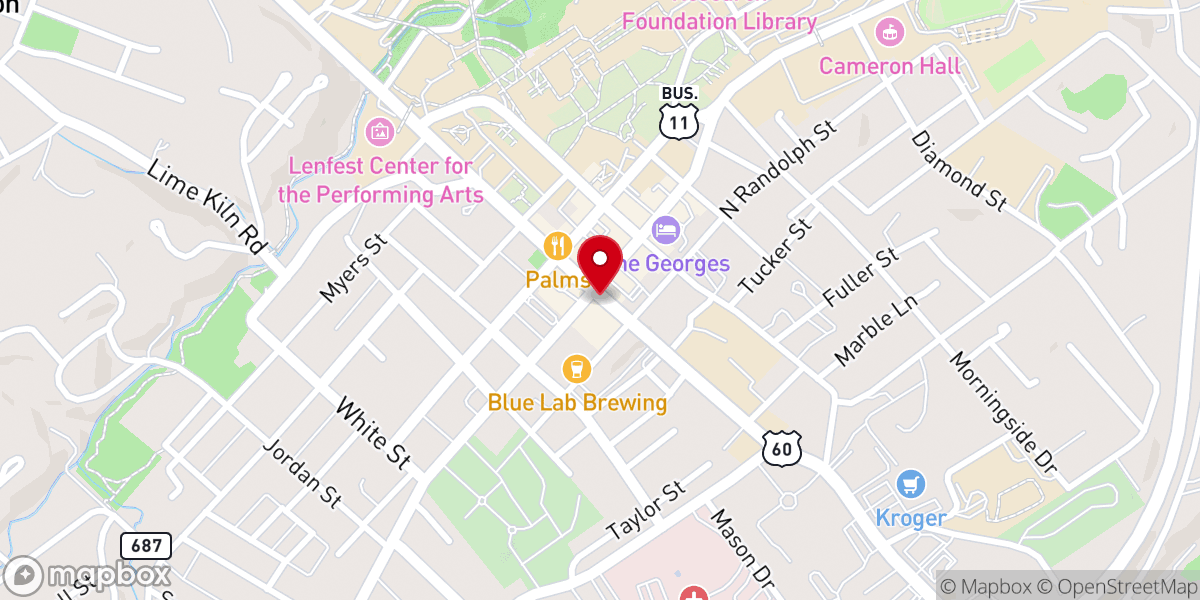 Map showing location of Rockbridge Church