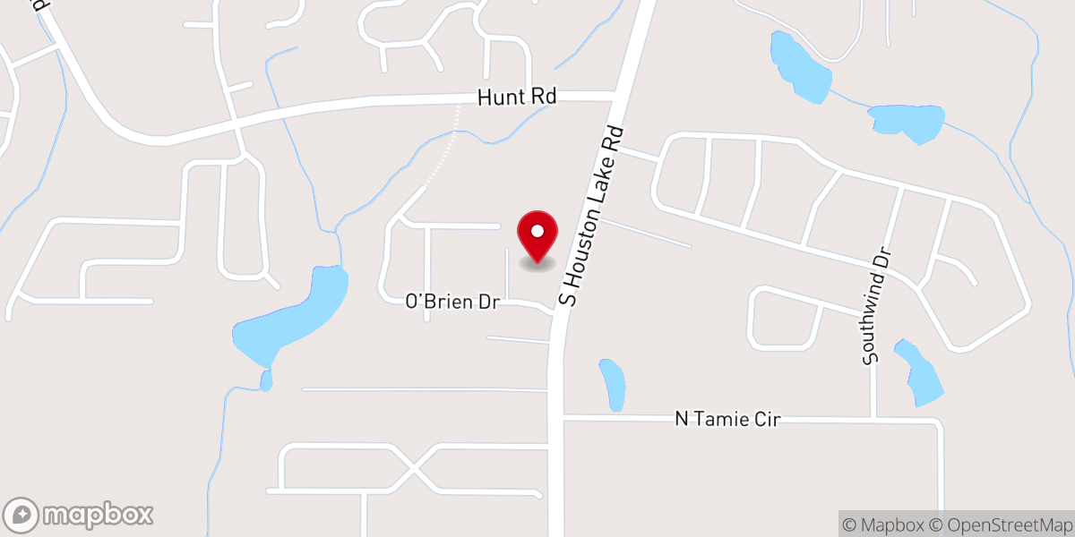 Map showing location of Houston Lake Presbyterian Church