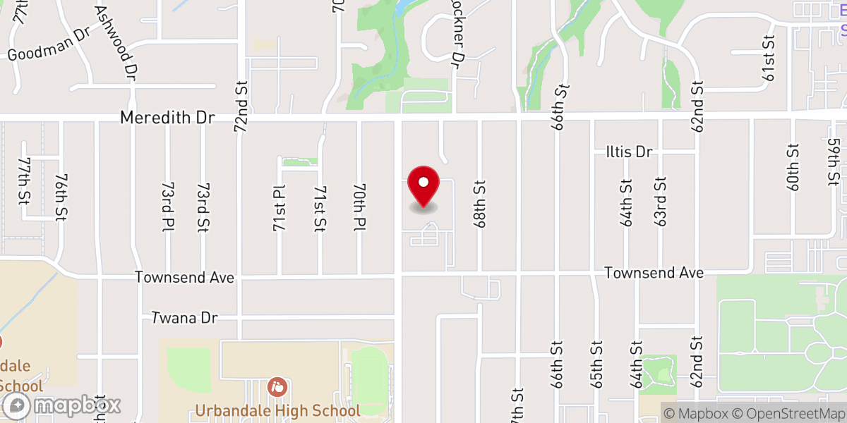 Map showing location of New Hope Assembly of God