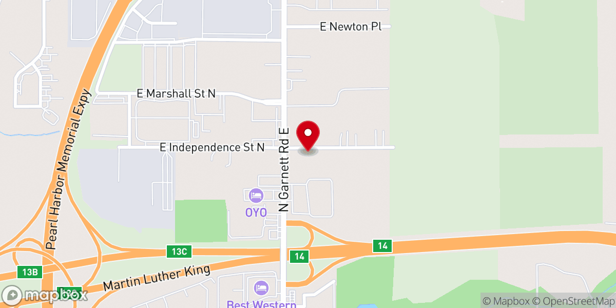 Map showing location of Town & Country Christian Church