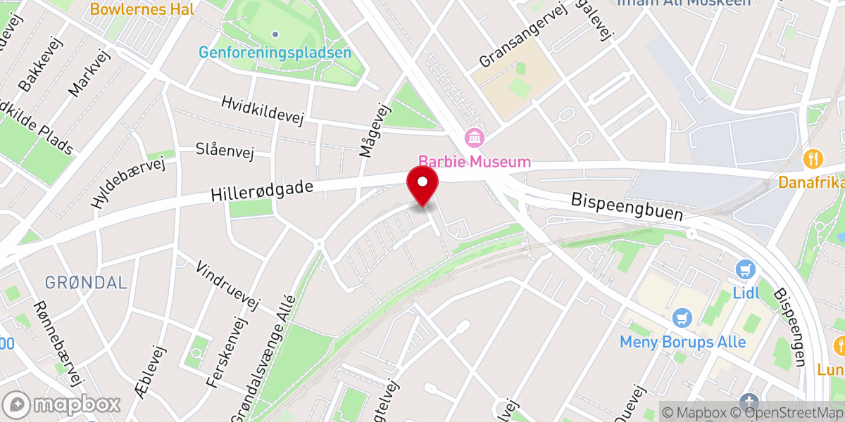 Map showing location of KBH Frikirke Frederiksberg
