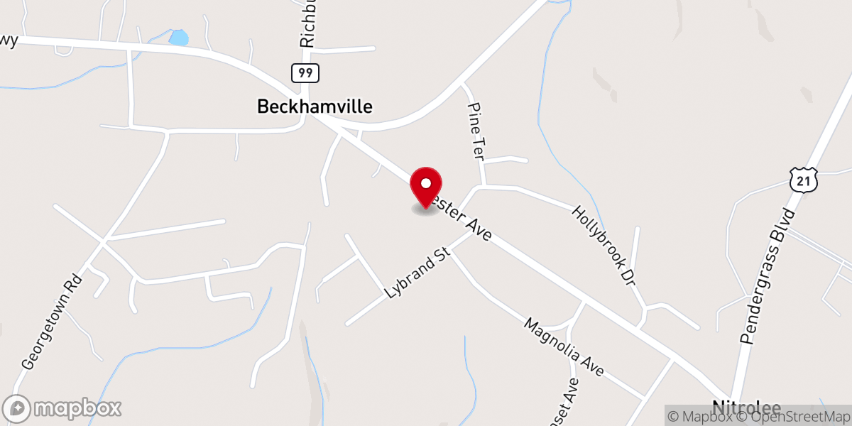 Map showing location of Trinity Baptist Church