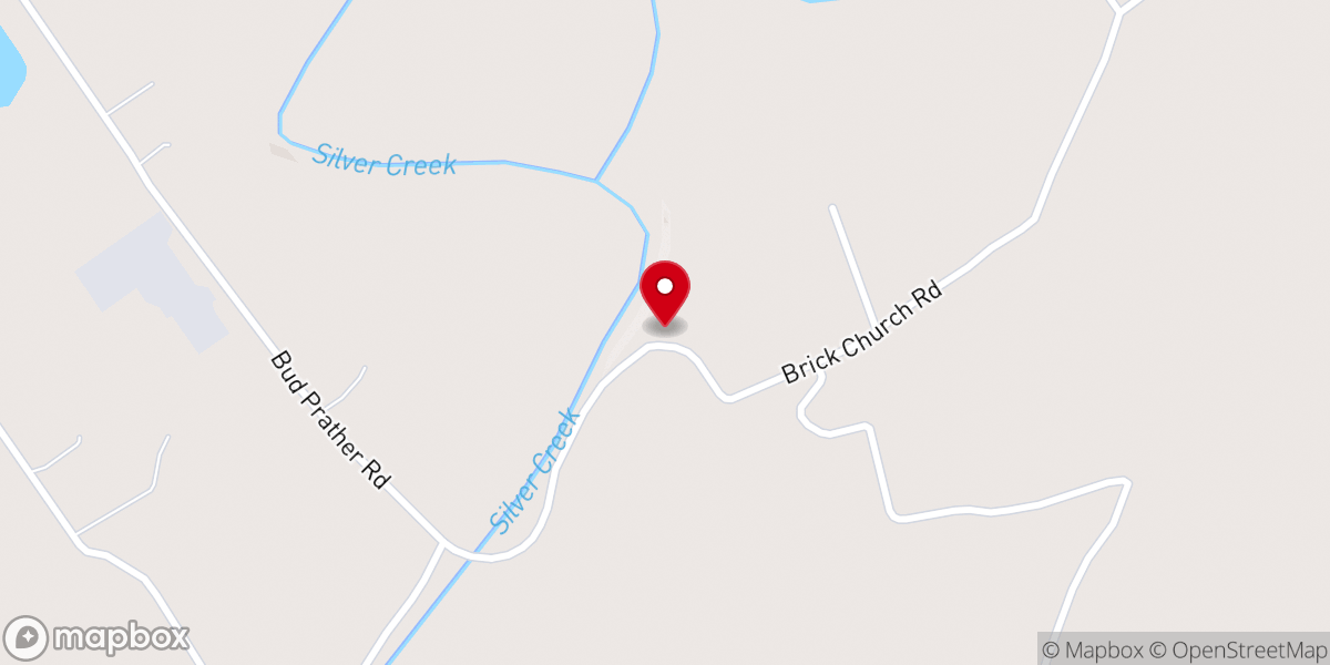 Map showing location of Silver Creek Church