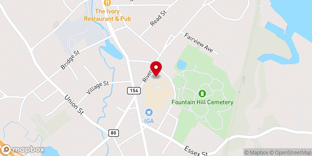 Map showing location of Deep River Baptist Church