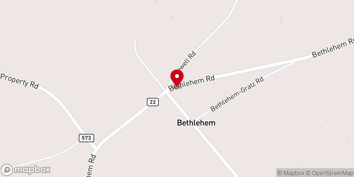 Map showing location of Bethlehem Living Nativity
