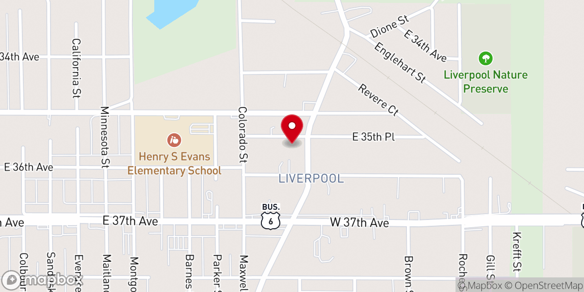 Map showing location of Liverpool Baptist Church