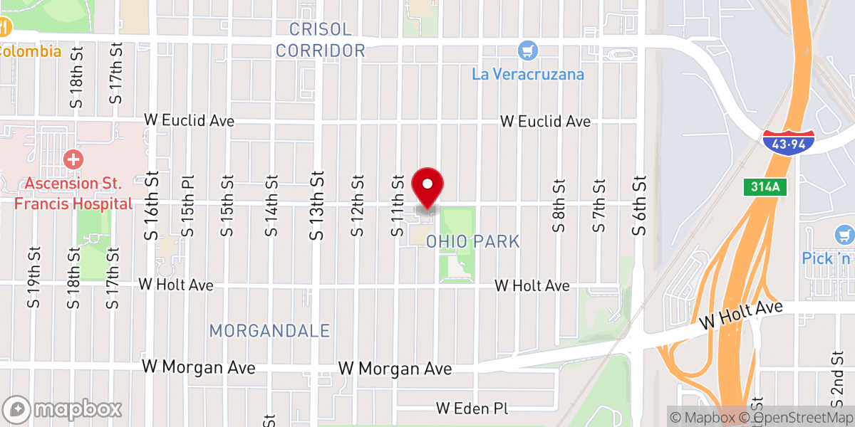 Map showing location of Saint John Paul II Parish Office