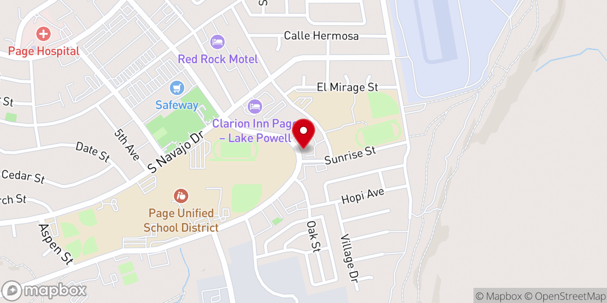 Map showing location of Page First Assembly Of God