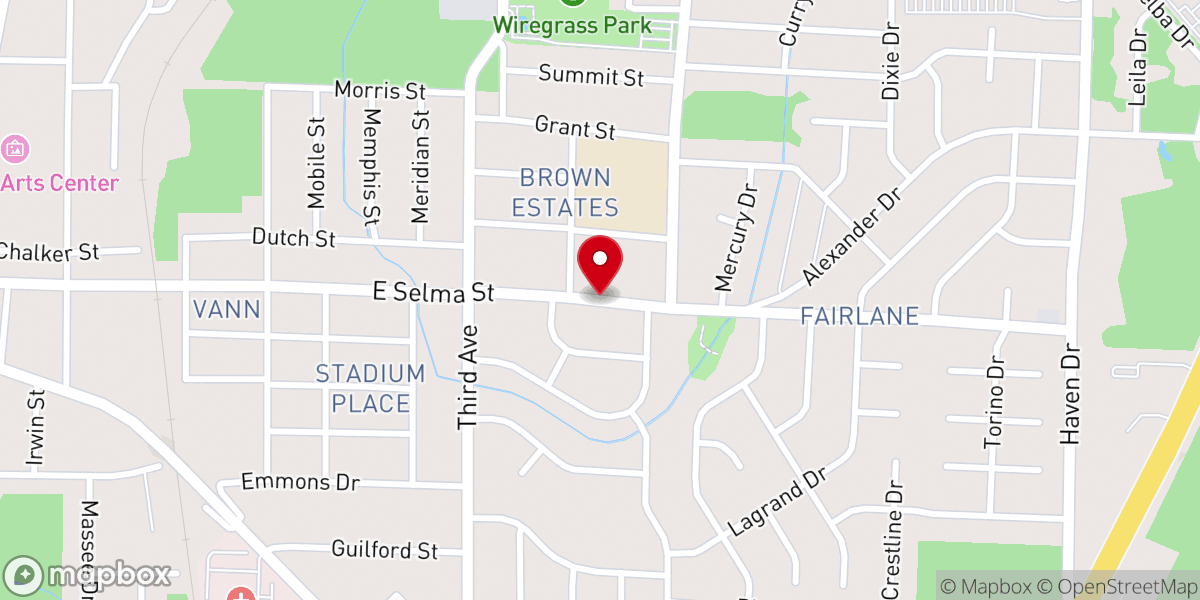 Map showing location of Parks Chapel
