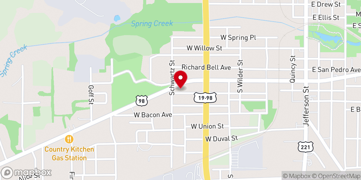 Map showing location of Stewart Memorial AME Church