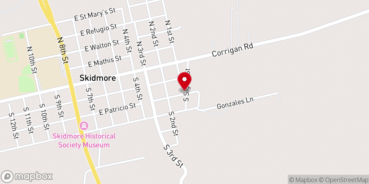 Map showing location of First Baptist Church