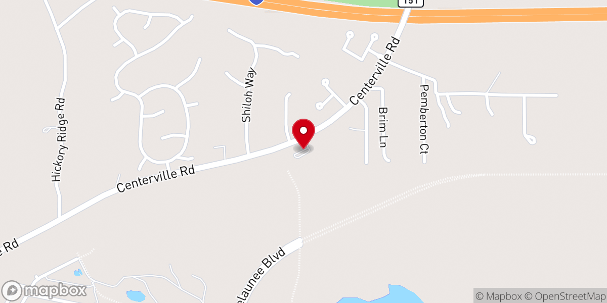 Map showing location of Centerville Church of Christ