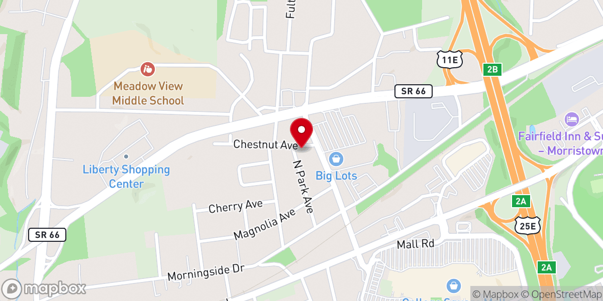 Map showing location of Morningside Baptist Church