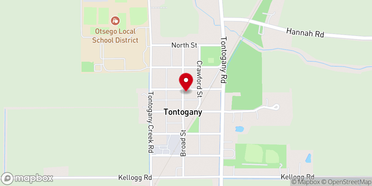 Map showing location of Tontogany Calvary Church