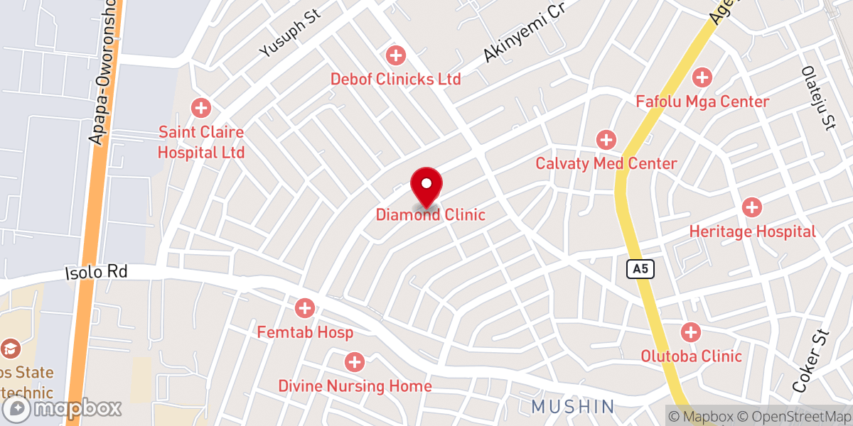 Map showing location of Redeemed Christian Church of God