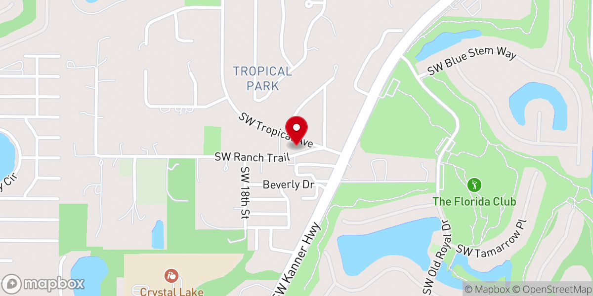 Map showing location of Tropical Farms Baptist Church