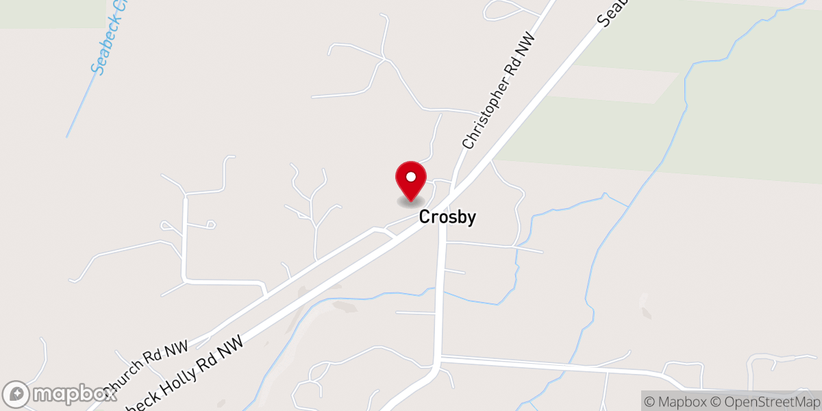 Map showing location of Crosby Chapel