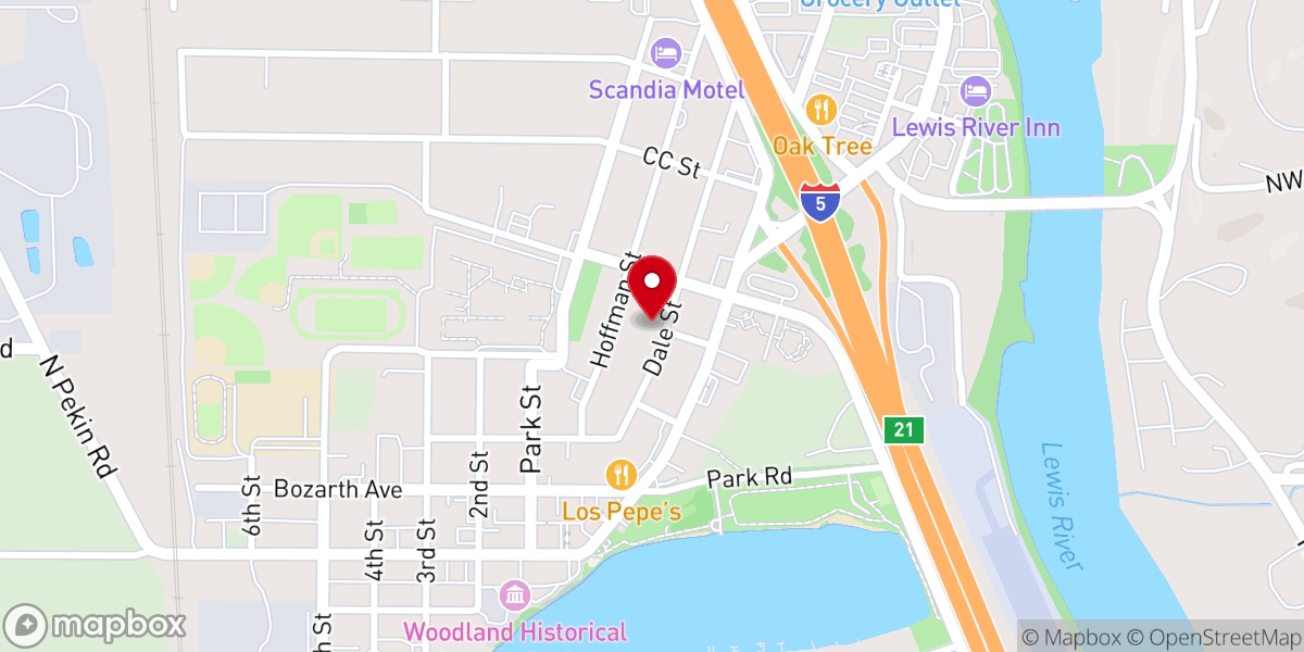 Map showing location of Woodland Spanish Seventh-day Adventist Church