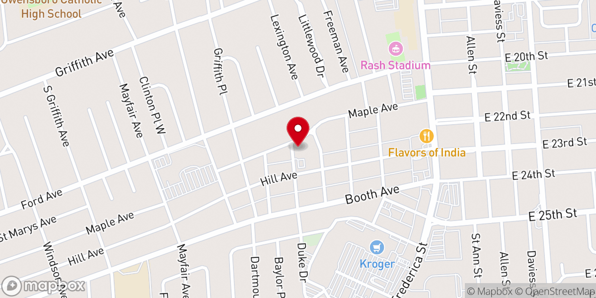 Map showing location of First General Baptist Church