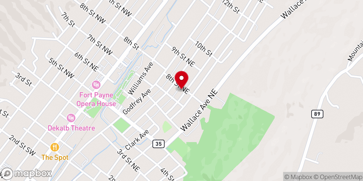 Map showing location of Mt. Carmel Baptist Church