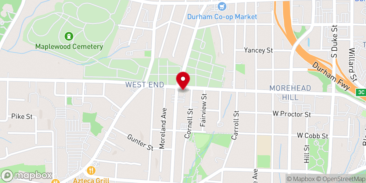 Map showing location of First Calvary Baptist Church
