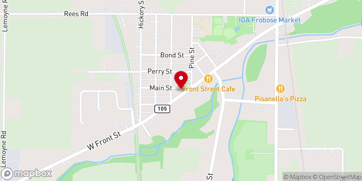 Map showing location of Pemberville Village Office