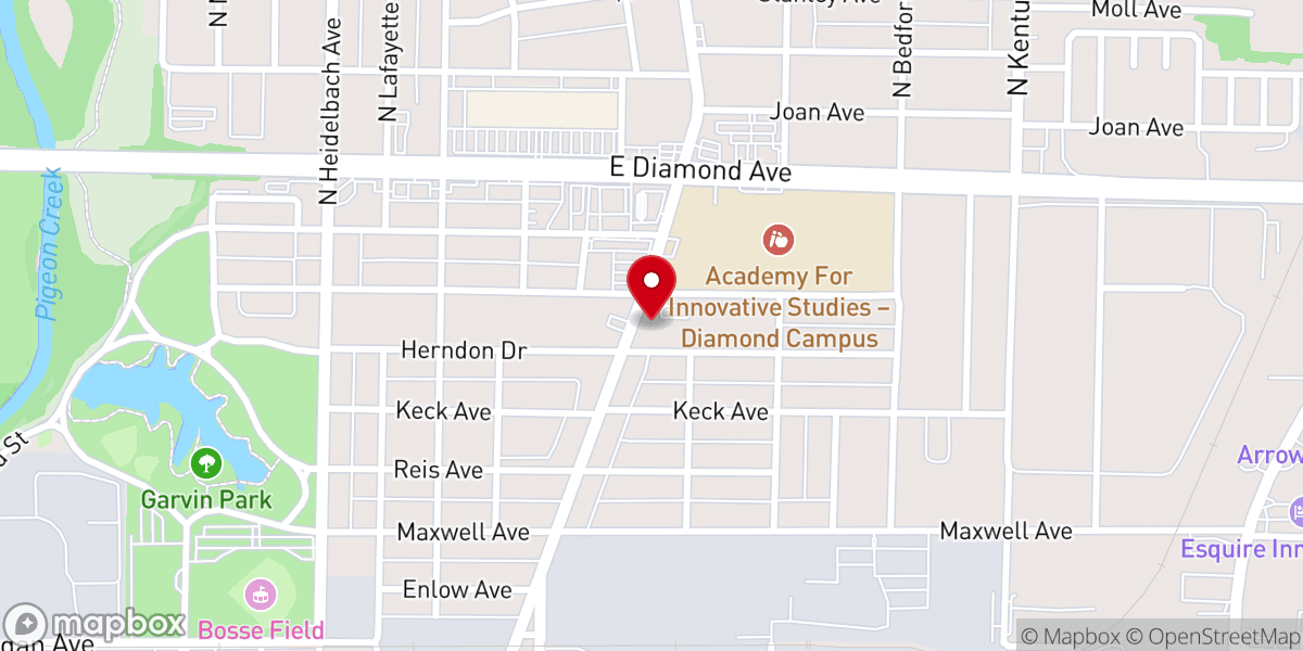 Map showing location of Catholic Charities Diocese of Evansville
