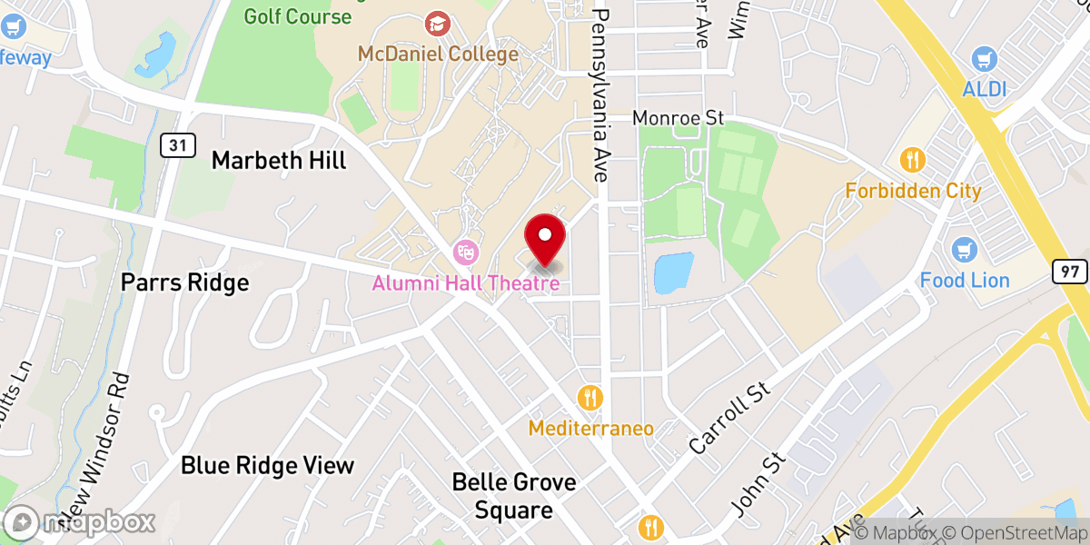 Map showing location of Union Street United Methodist Church
