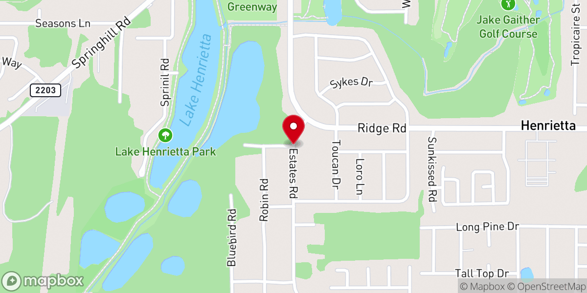 Map showing location of Blessed Hope Church