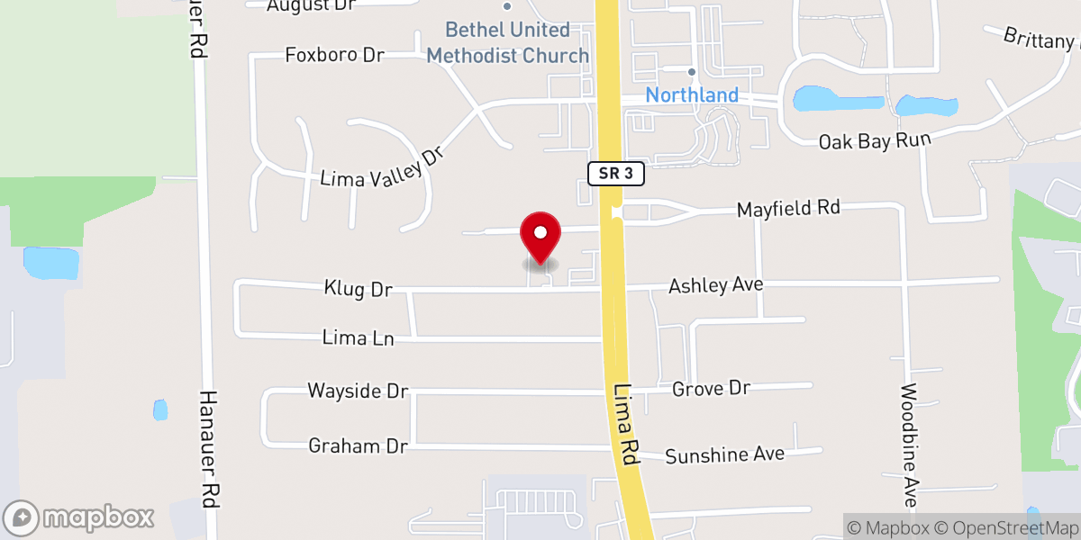 Map showing location of New Heights Baptist Church