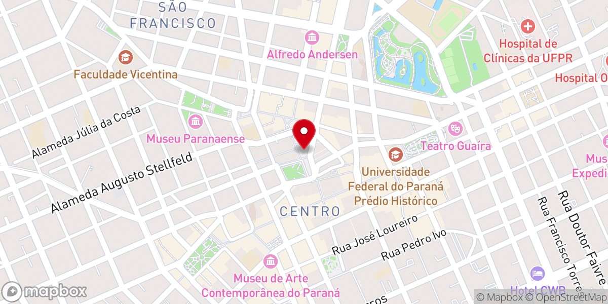 Map showing location of Catedral Basílica Menor de Nossa Senhora da Luz dos Pinhais