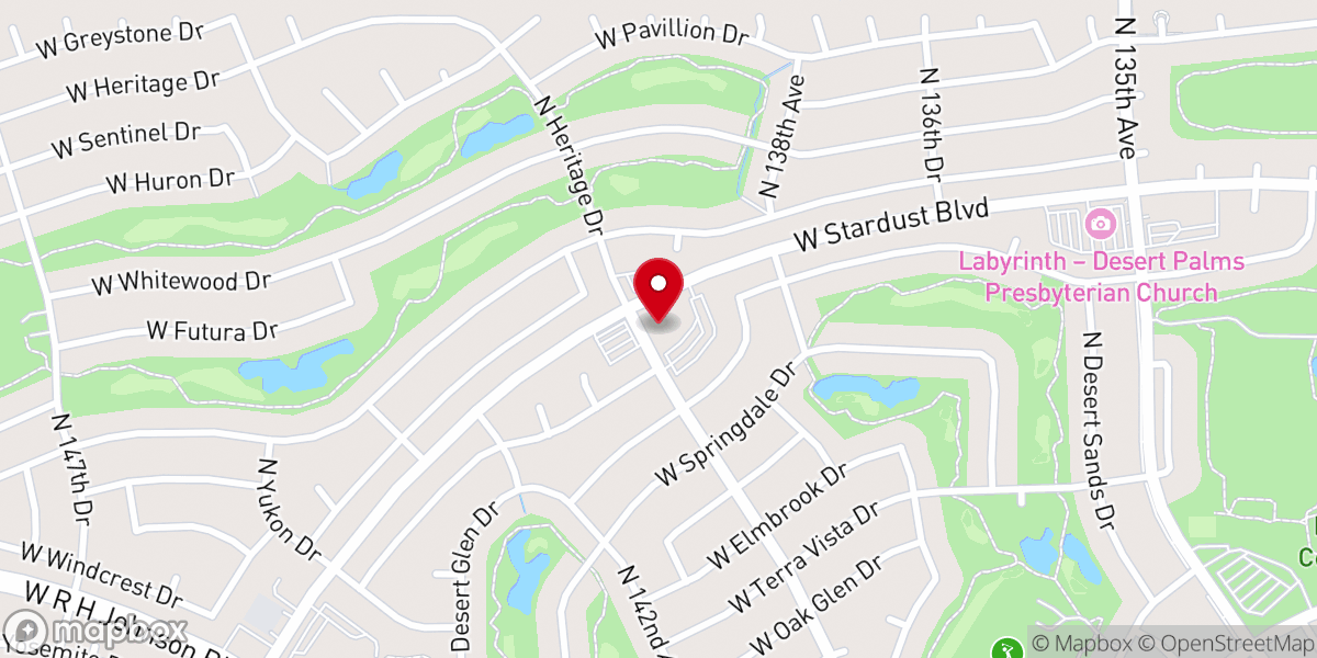 Map showing location of Palm West Community Church