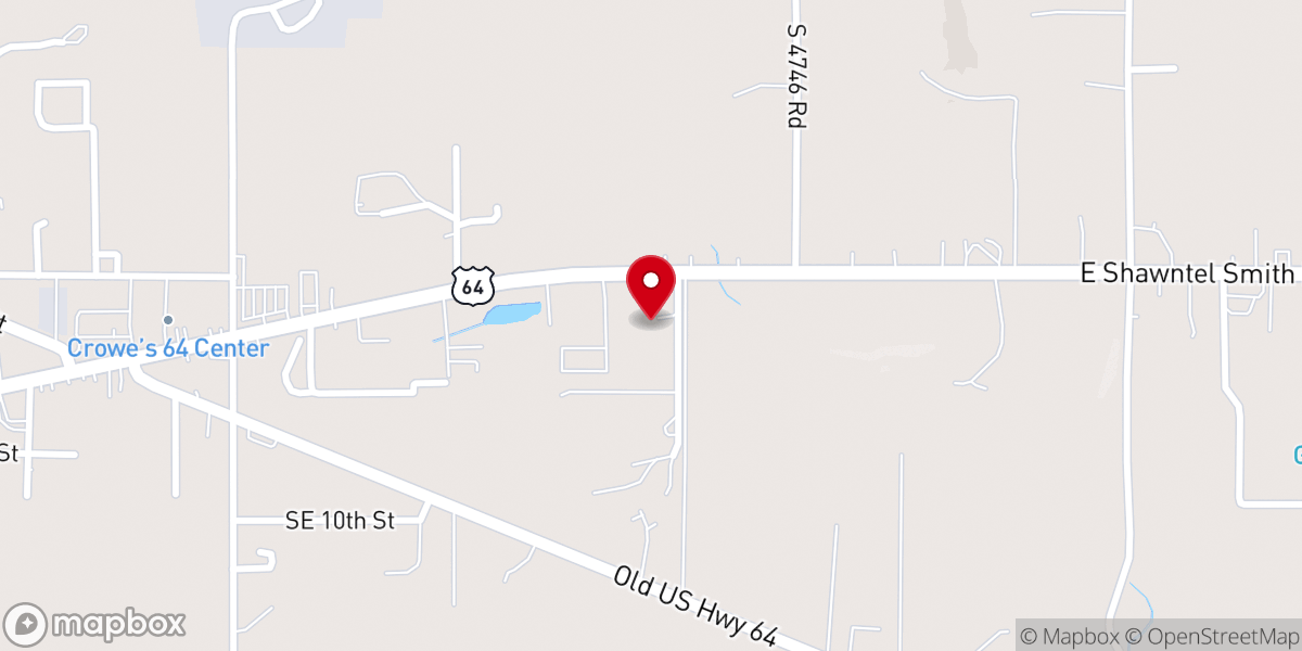 Map showing location of Muldrow Church Of God