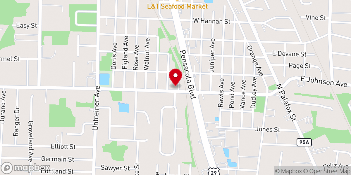 Map showing location of Ensley Christian and Missionary Alliance Church