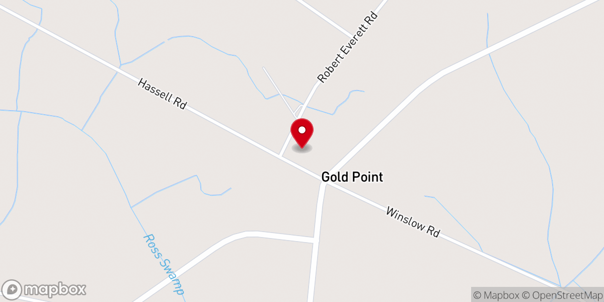 Map showing location of Gold Point Church of Christ
